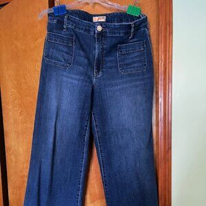 KUT High Rise Wide Leg Patch Pocket Jeans